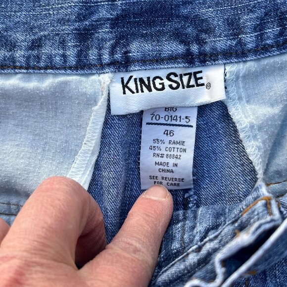 Kings Sze Mens Flat Front Cargo Denim Shorts‎ - Tag is 46 but Measures 44" - Picture 5 of 9